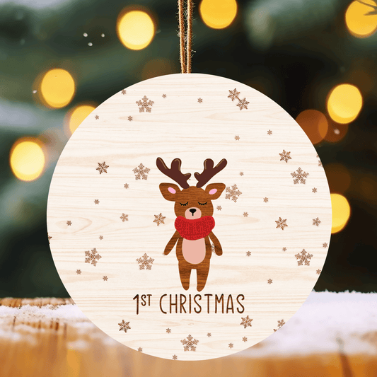 1st Christmas Deer Ornament – A Cherished Keepsake for Baby's First Christmas