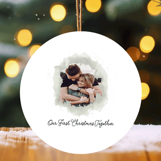 1st Christmas Together Ornament – Custom Couple Picture Edition