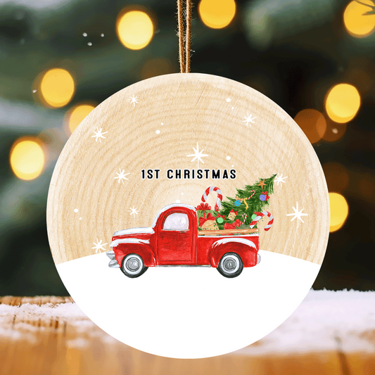 1st Christmas Truck Ornament – A Cherished Keepsake for Baby's First Christmas