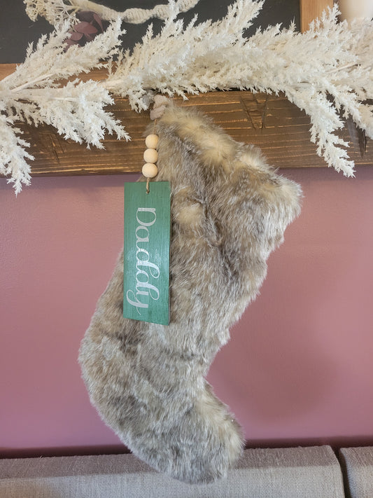 Personalized Wooden Stocking & Gift Tags