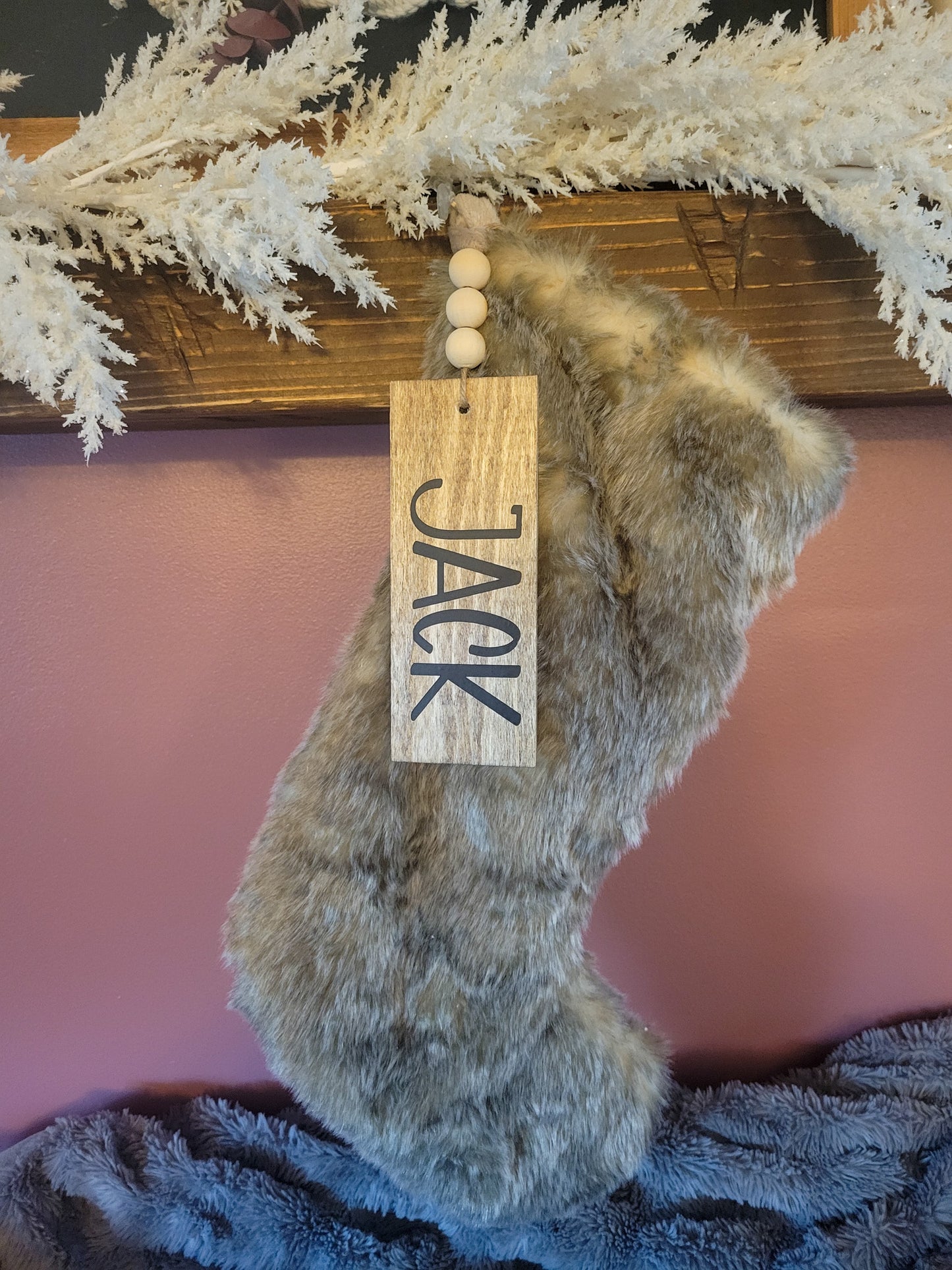 Personalized Wooden Stocking & Gift Tags