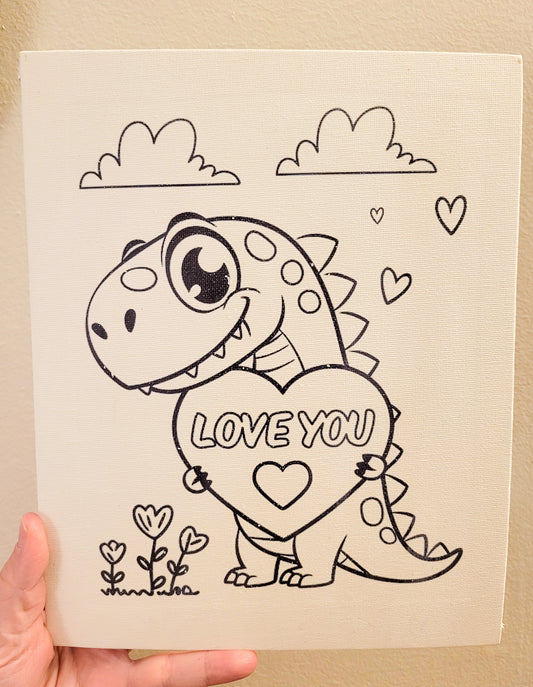 Valentine's Day Coloring Page Canvases