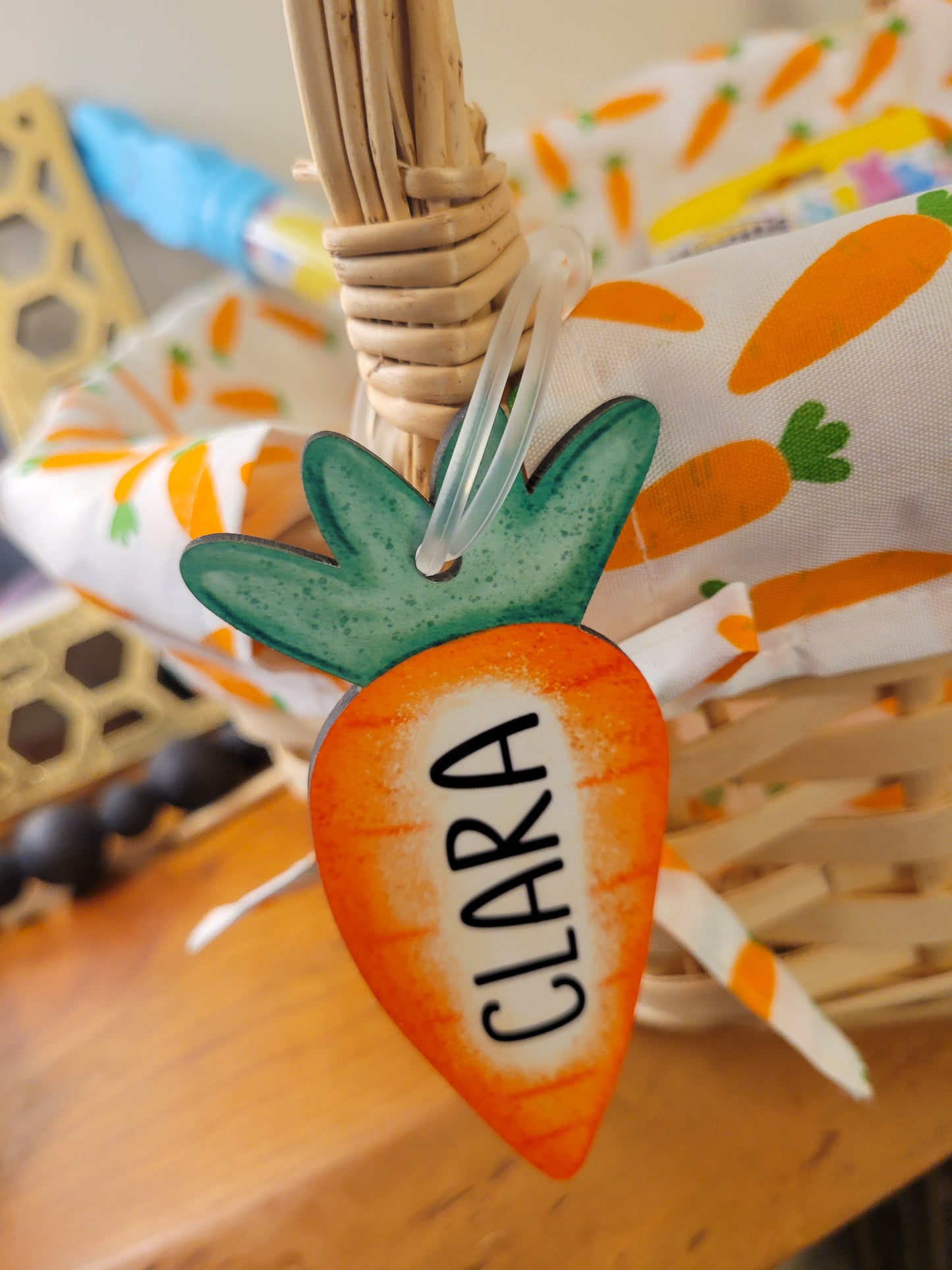 Custom Name Carrot Easter Tag