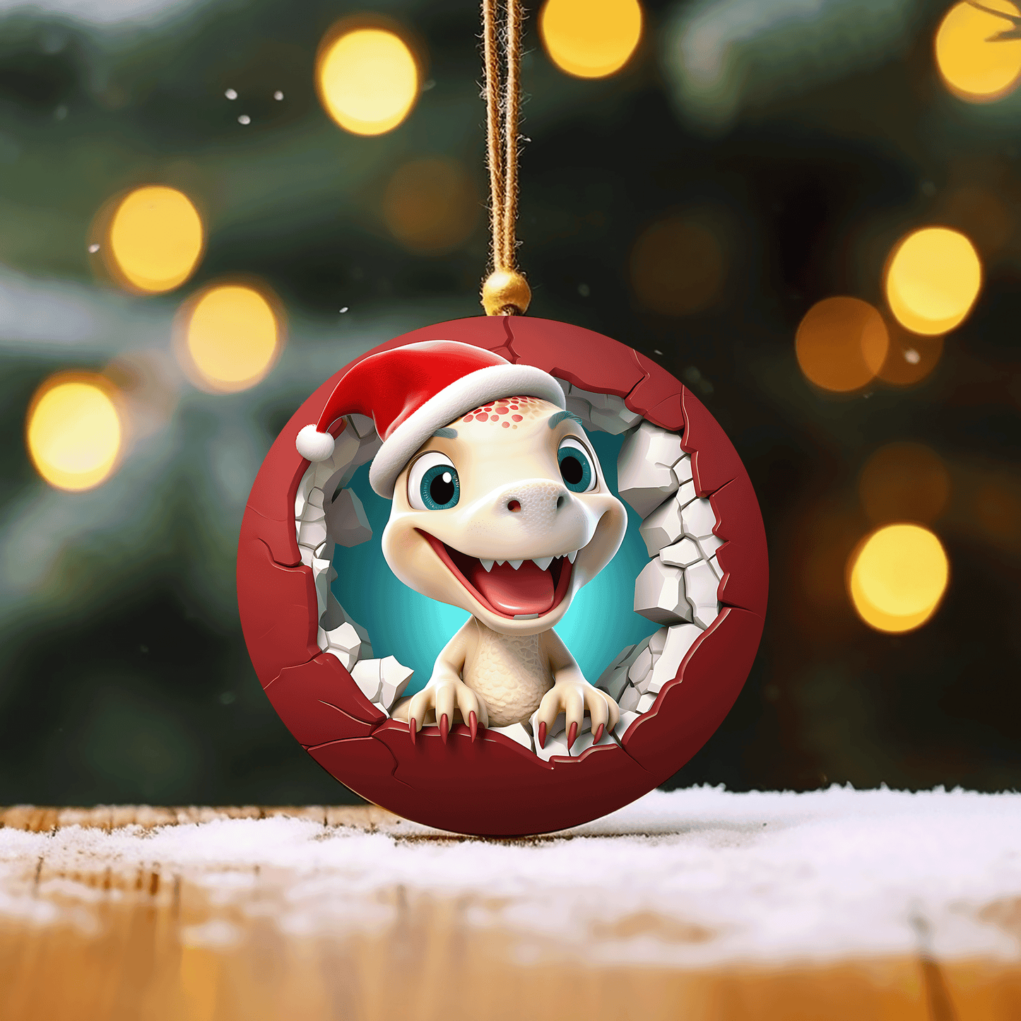 3D Dino Ornament – A Prehistoric Holiday Delight