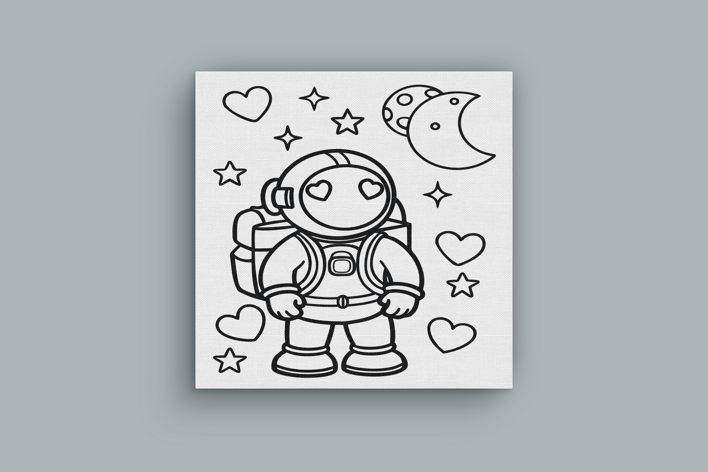 Valentine's Day Coloring Page Canvases