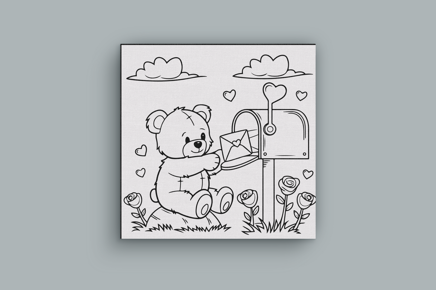 Valentine's Day Coloring Page Canvases