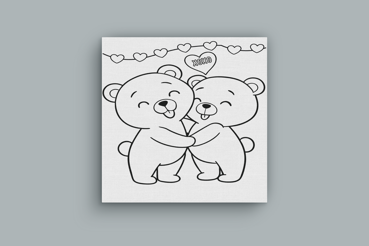 Valentine's Day Coloring Page Canvases