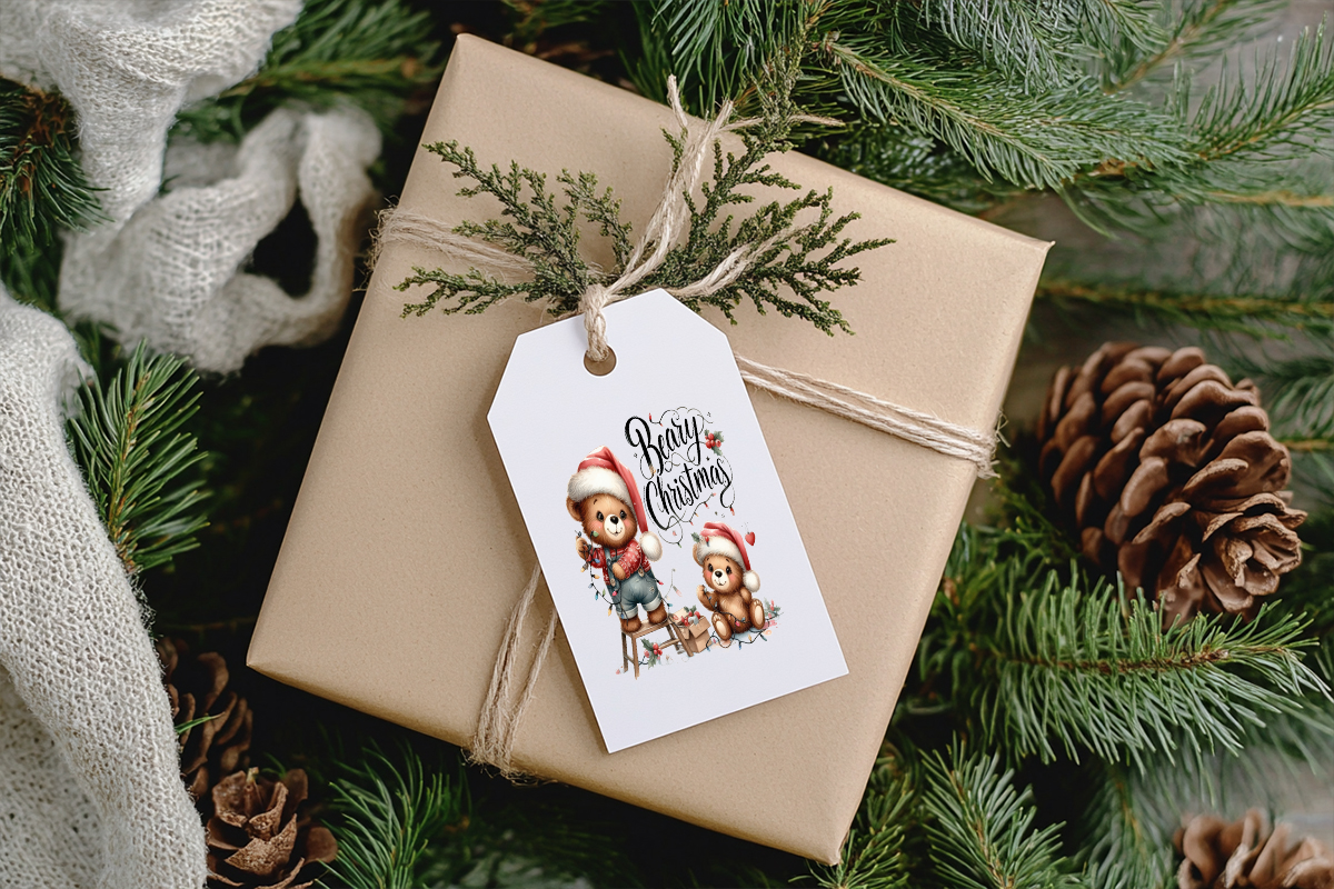 Beary Christmas Stocking & Gift Tag