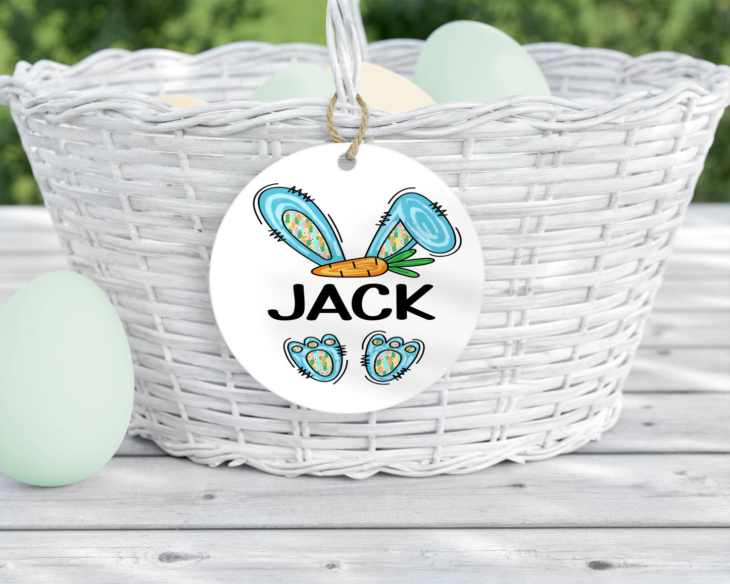 Bunny Ears Name Easter Tag