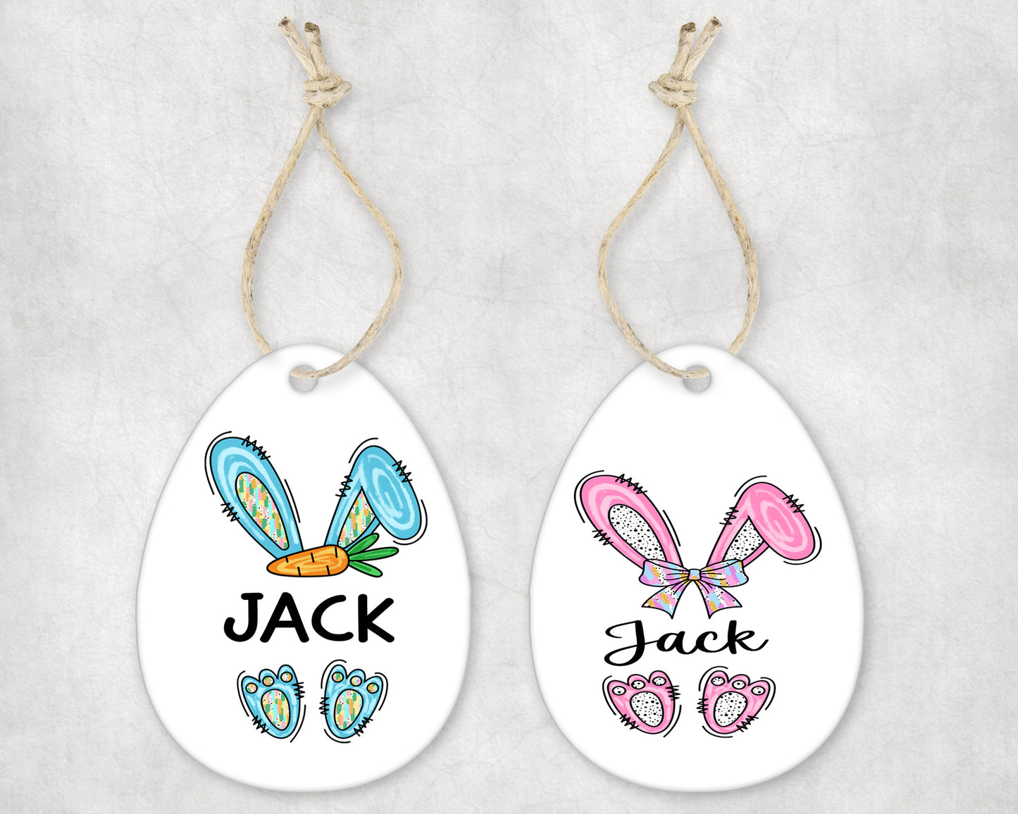 Bunny Ears Name Easter Tag