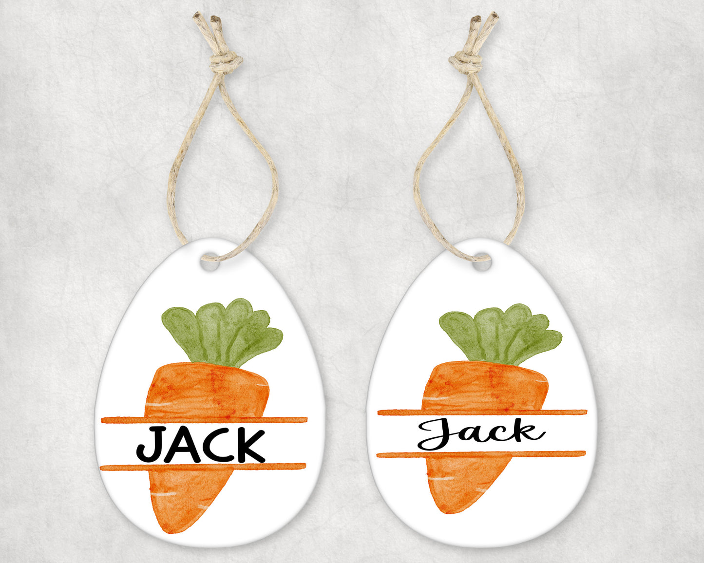 Custom Name Split Carrot Easter Tag