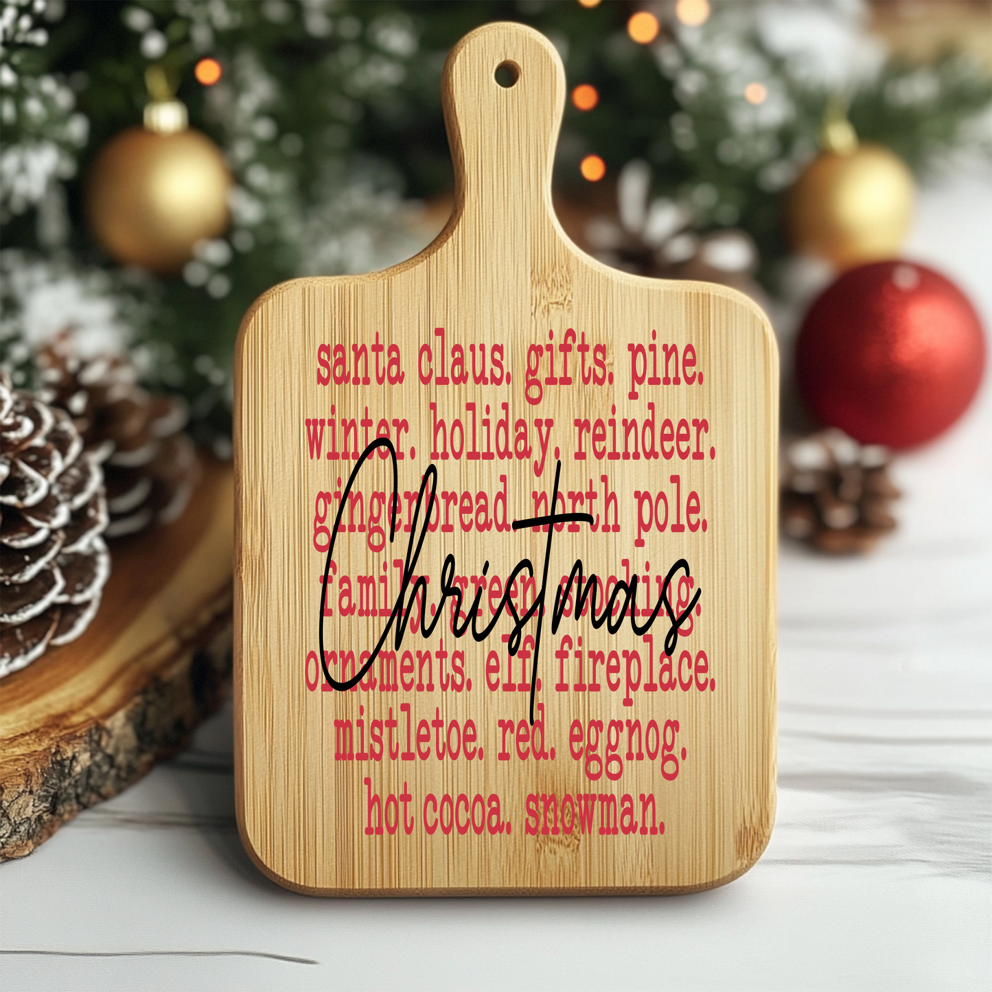 Favorite Christmas List Wooden Cutting Board