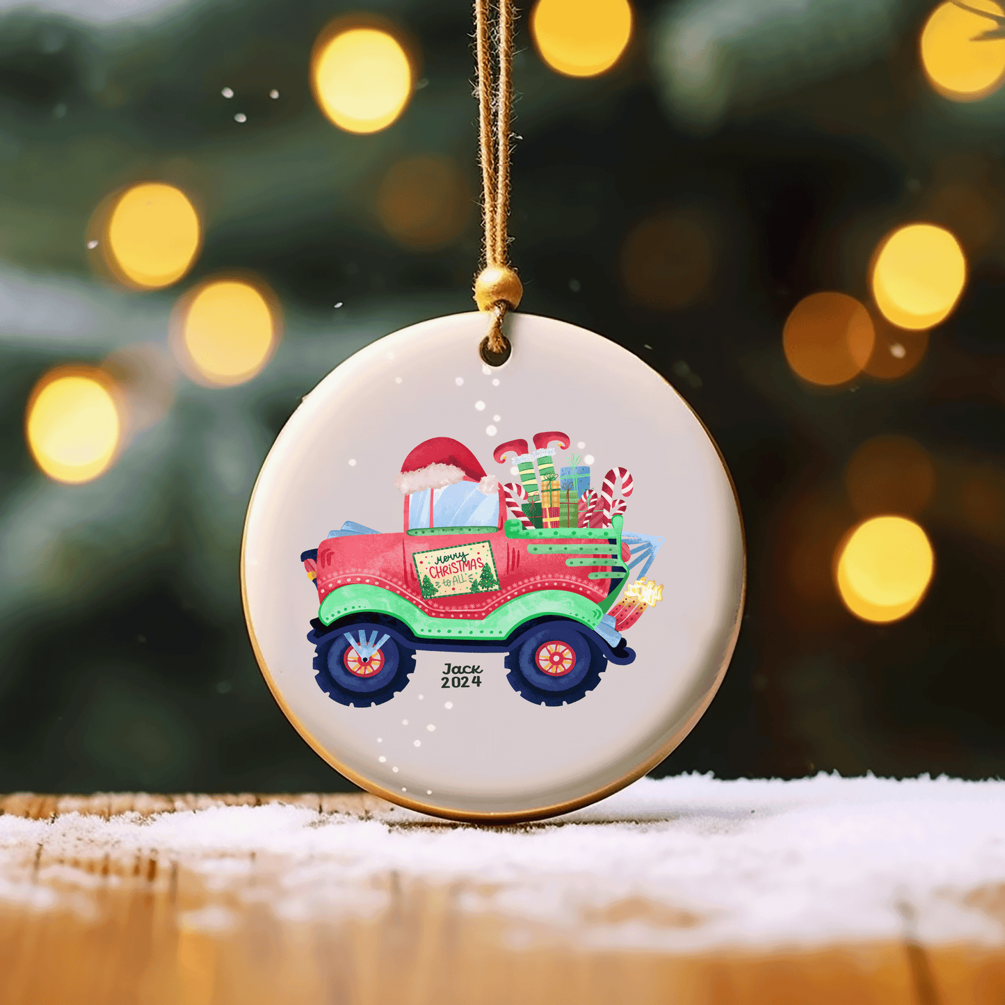 Custom Truck Christmas Ornament – Personalized Holiday Cheer