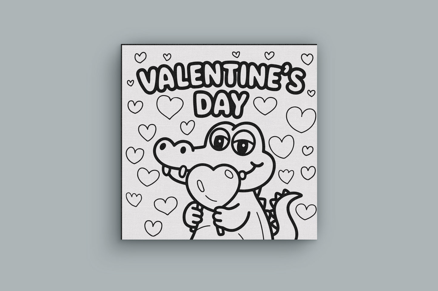 Valentine's Day Coloring Page Canvases