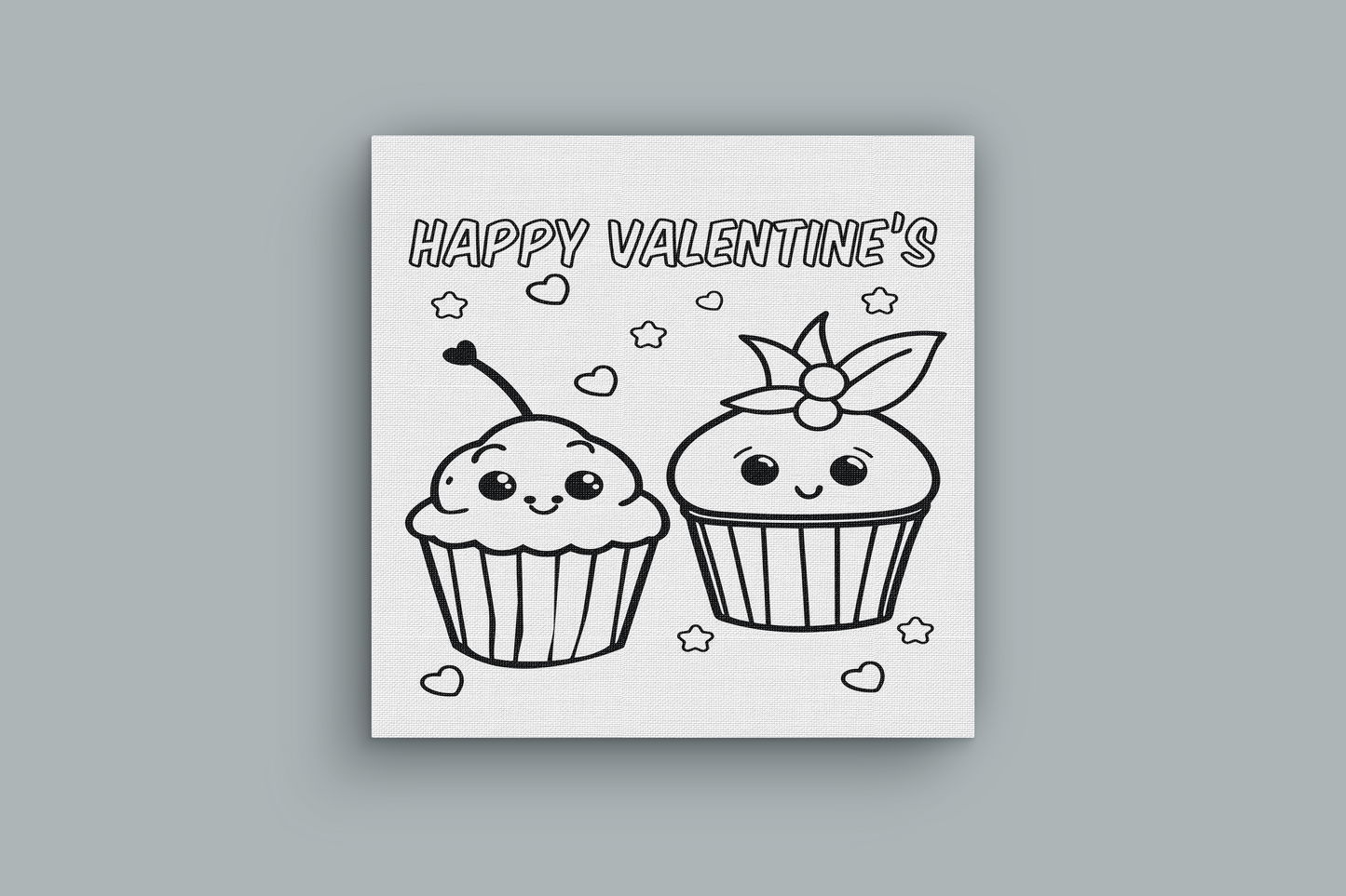 Valentine's Day Coloring Page Canvases