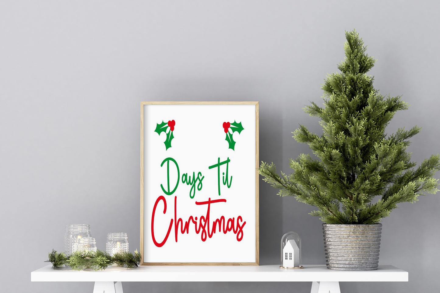 Days Til Christmas Dry Erase Count Down Sign