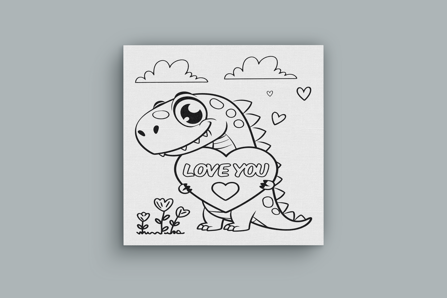 Valentine's Day Coloring Page Canvases