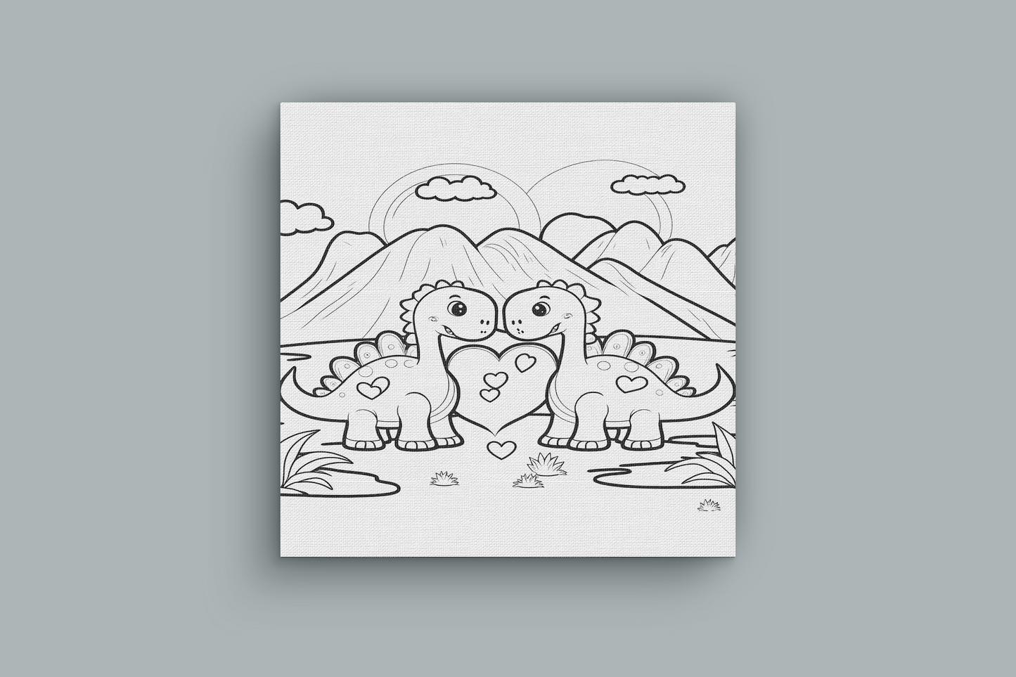 Valentine's Day Coloring Page Canvases