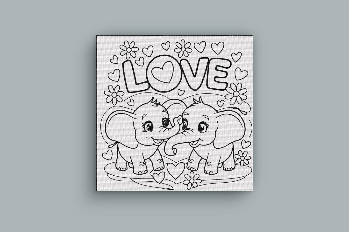 Valentine's Day Coloring Page Canvases