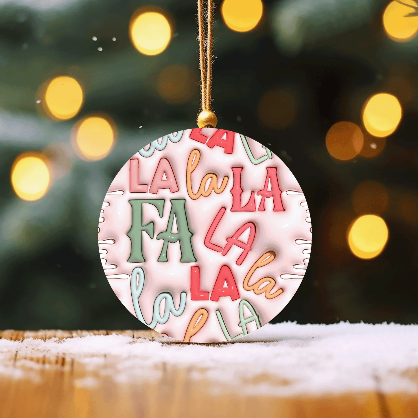 3D "Fa La La La" Christmas Ornament – Joyful Holiday Cheer