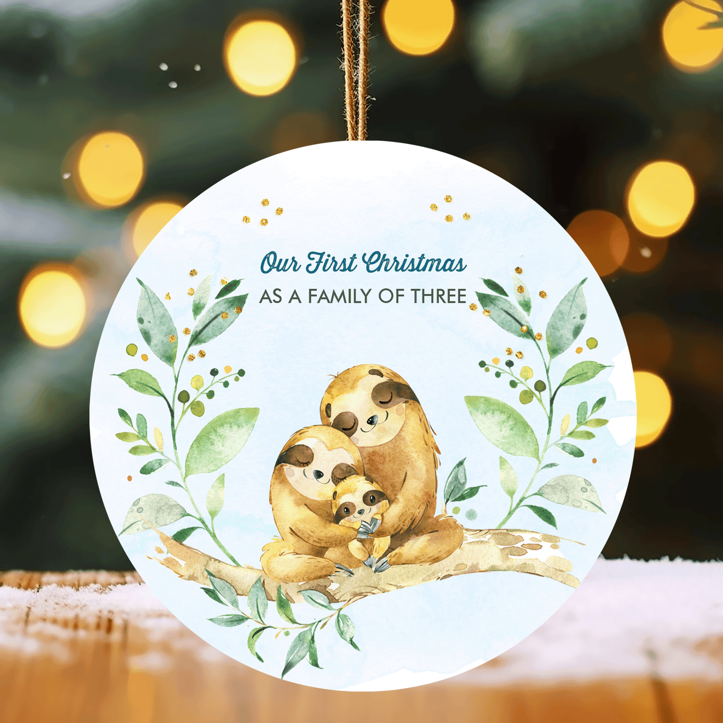 First Christmas Family 3 Sloth Ornament