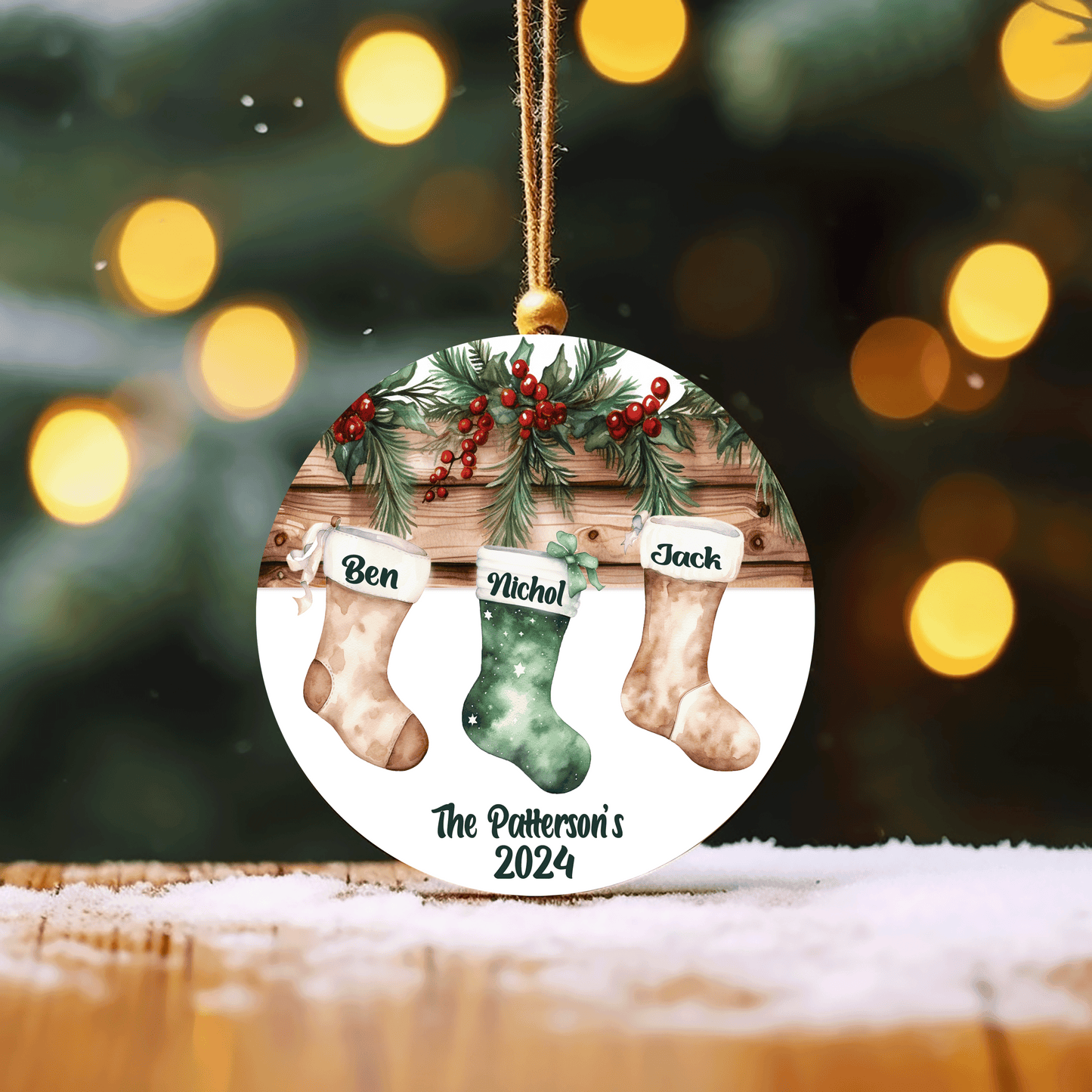 Personalized Family Stocking Ornament