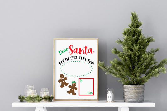 Gingerbread Christmas Count Down Dry Erase Sign