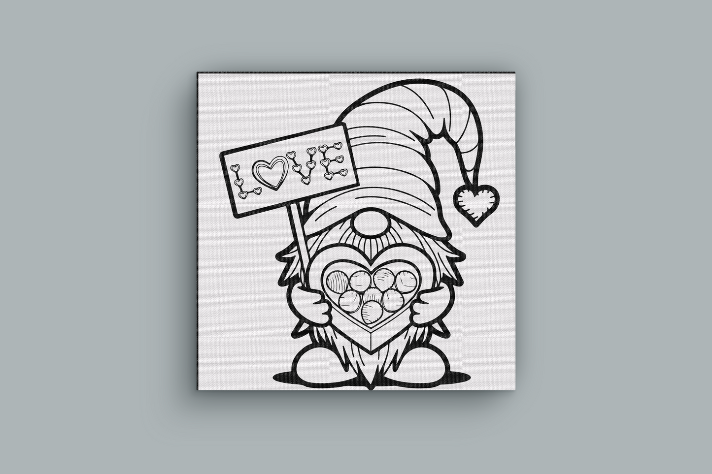 Valentine's Day Coloring Page Canvases