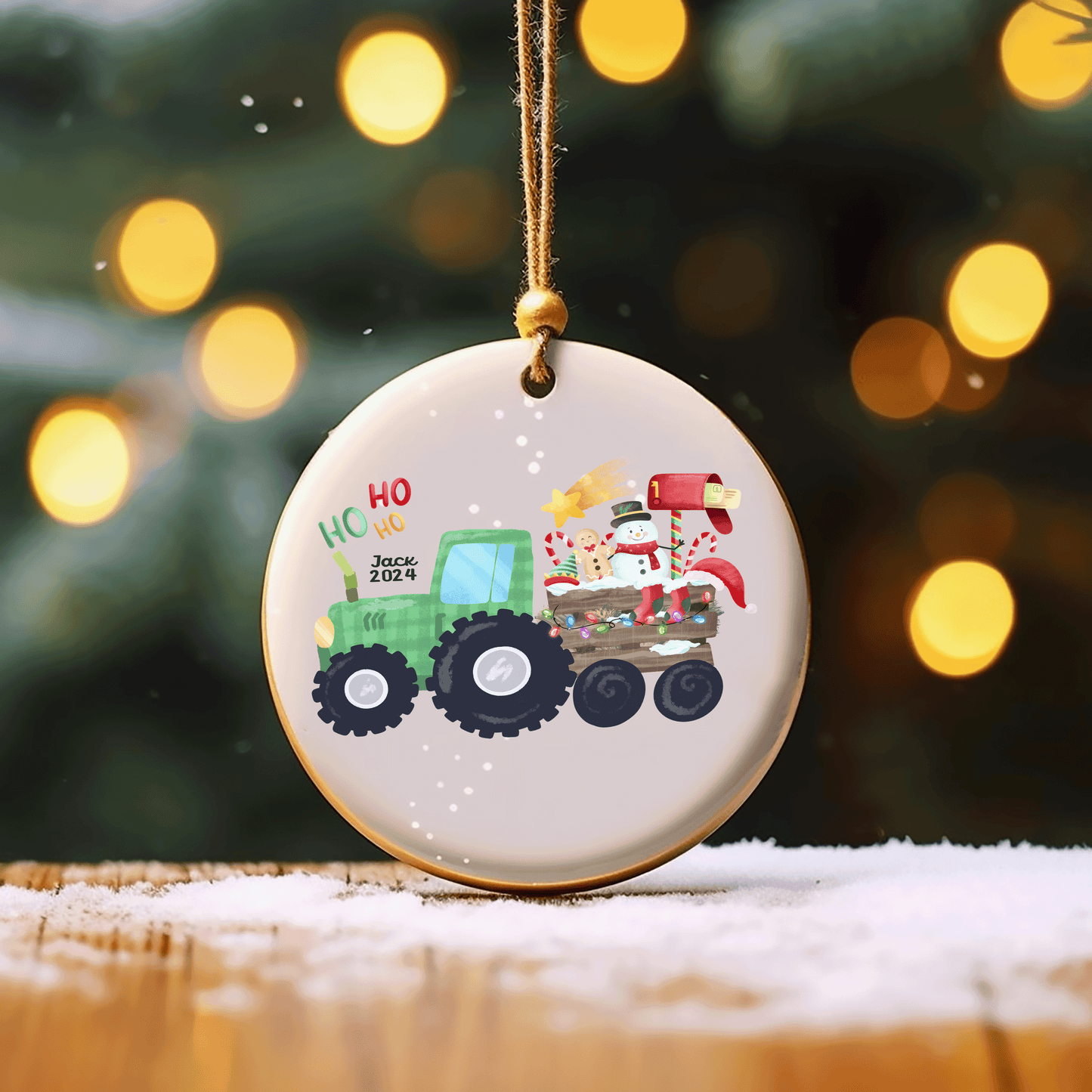 Personalized Farm Tractor Ornament