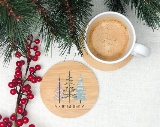 Merry & Bright Wooden Coasters