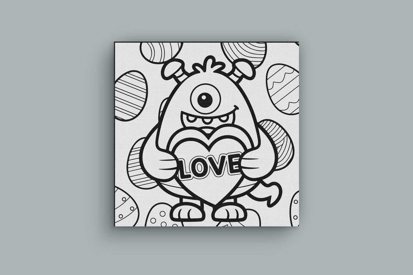 Valentine's Day Coloring Page Canvases