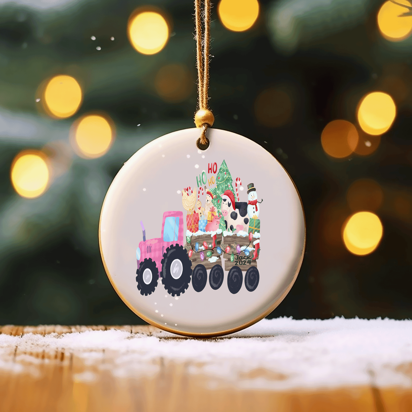 Personalized Farm Tractor Ornament