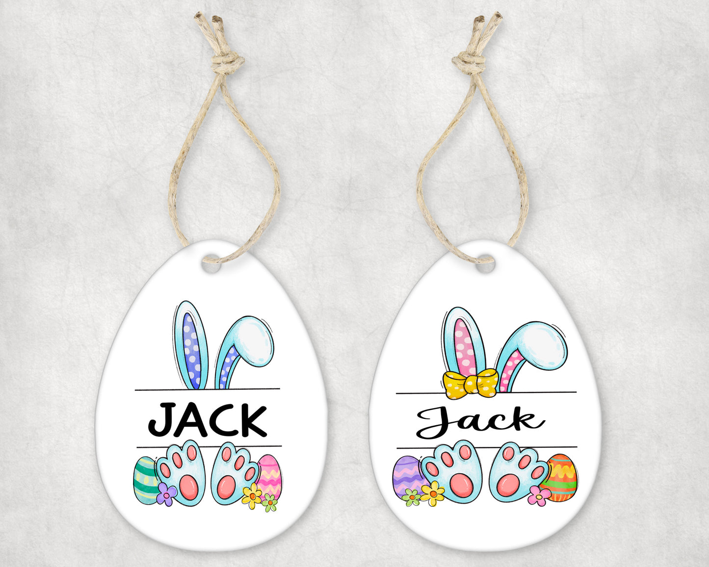 Polka Dot Bunny Name Easter Tag