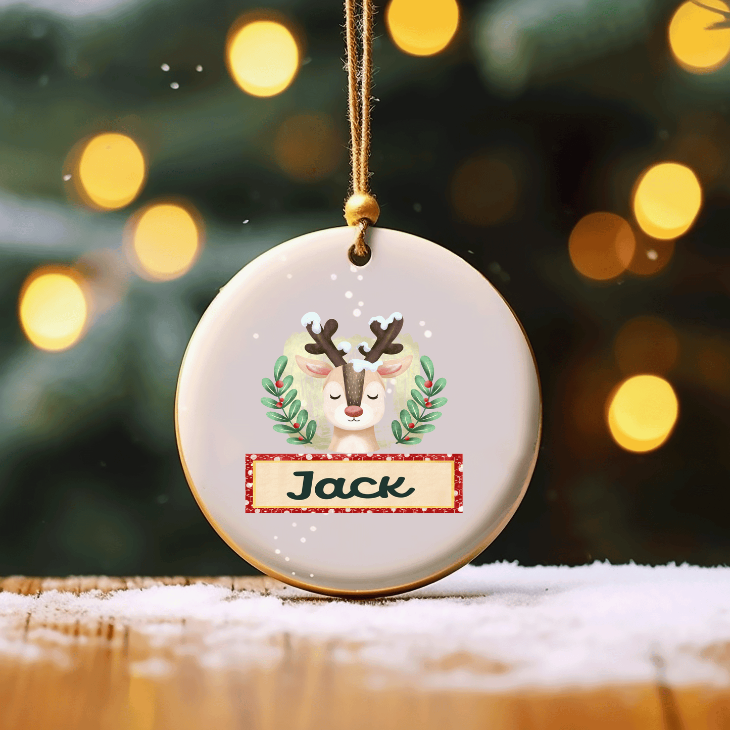 Personalized Name Reindeer Ornament