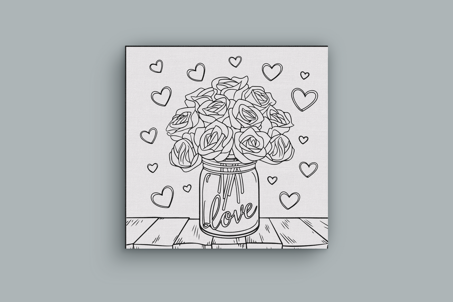 Valentine's Day Coloring Page Canvases