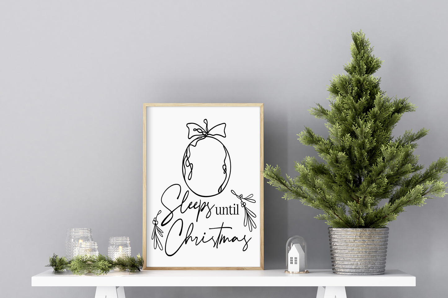 Sleeps Til Christmas Count Down Dry Erase Board