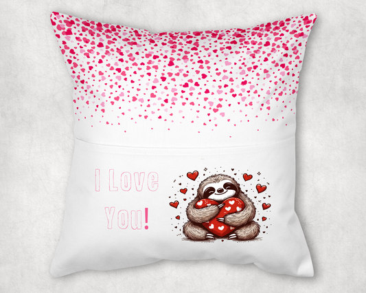 Valentine’s Day Sloth-Themed Personalized Book Pillow