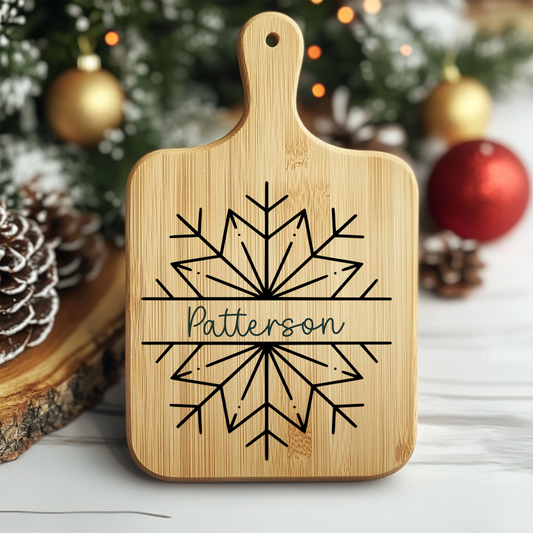 Personalized Snowflake Wooden Cutting Board