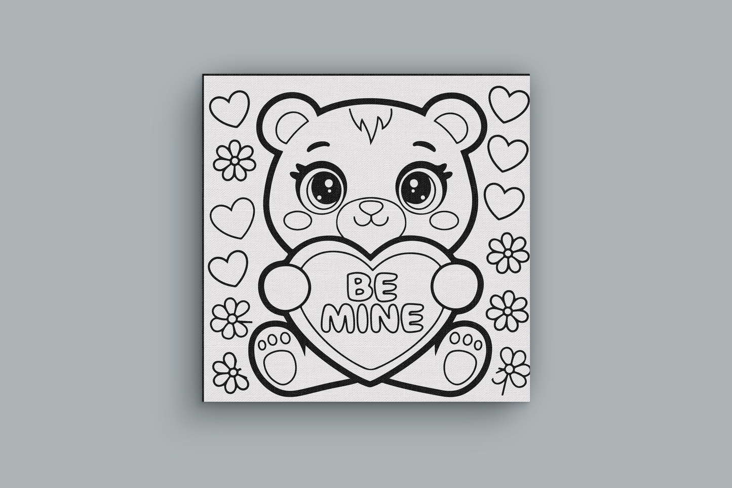 Valentine's Day Coloring Page Canvases