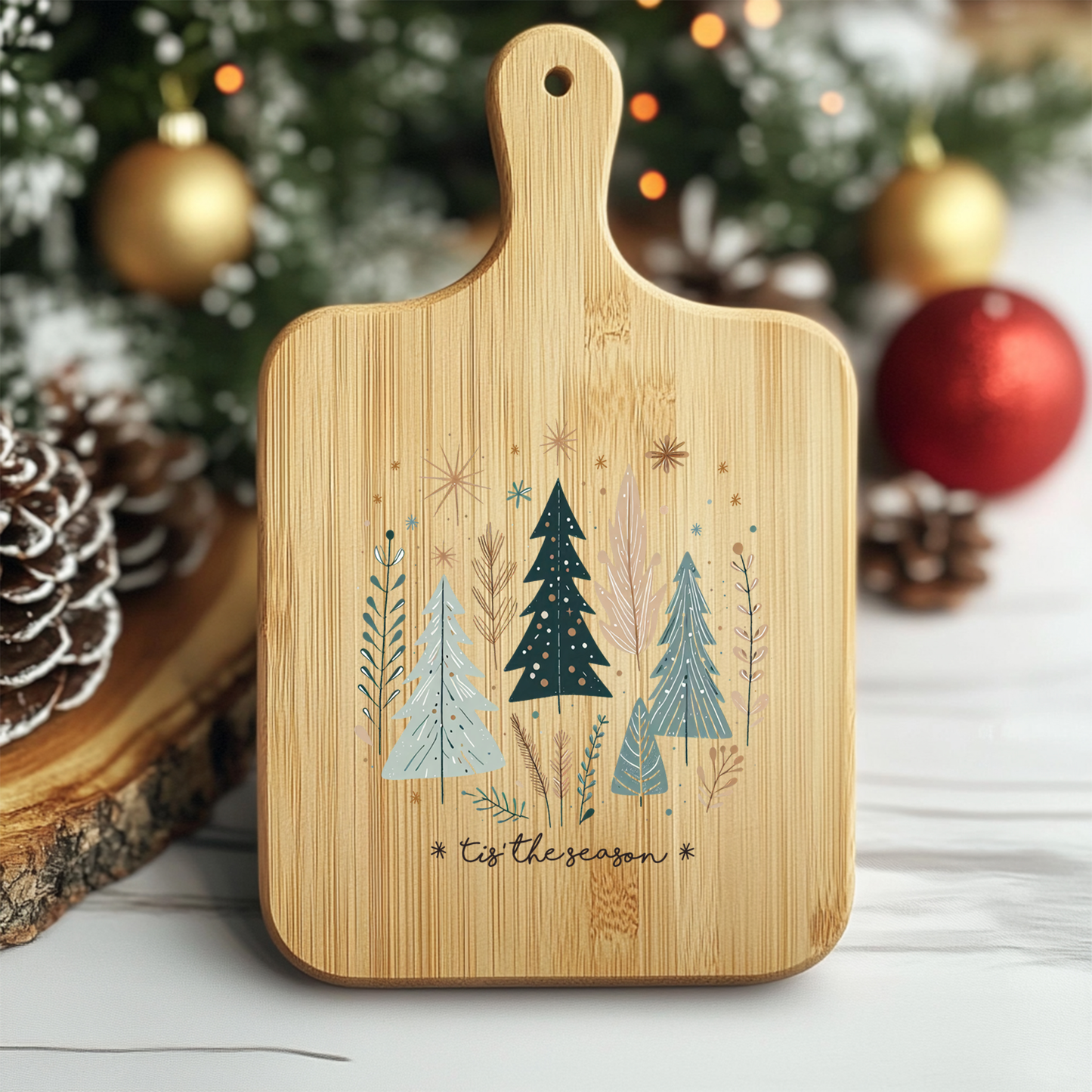 "Tis the Season" Decorative Wooden Cutting Board