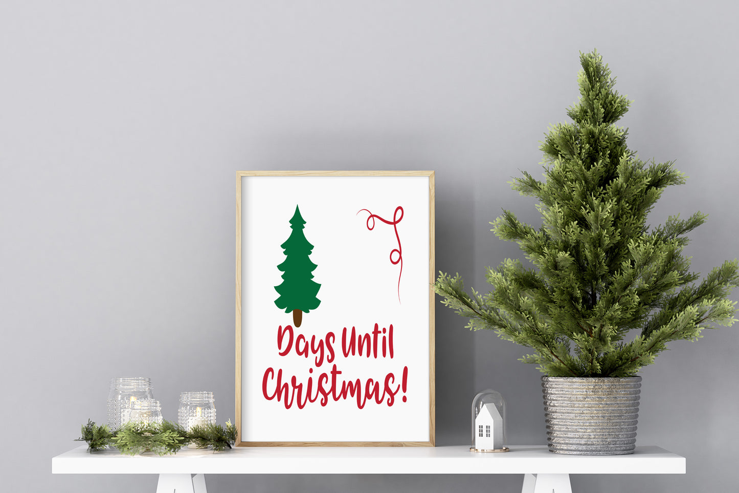 Christmas Tree Count Down Dry Erase Sign