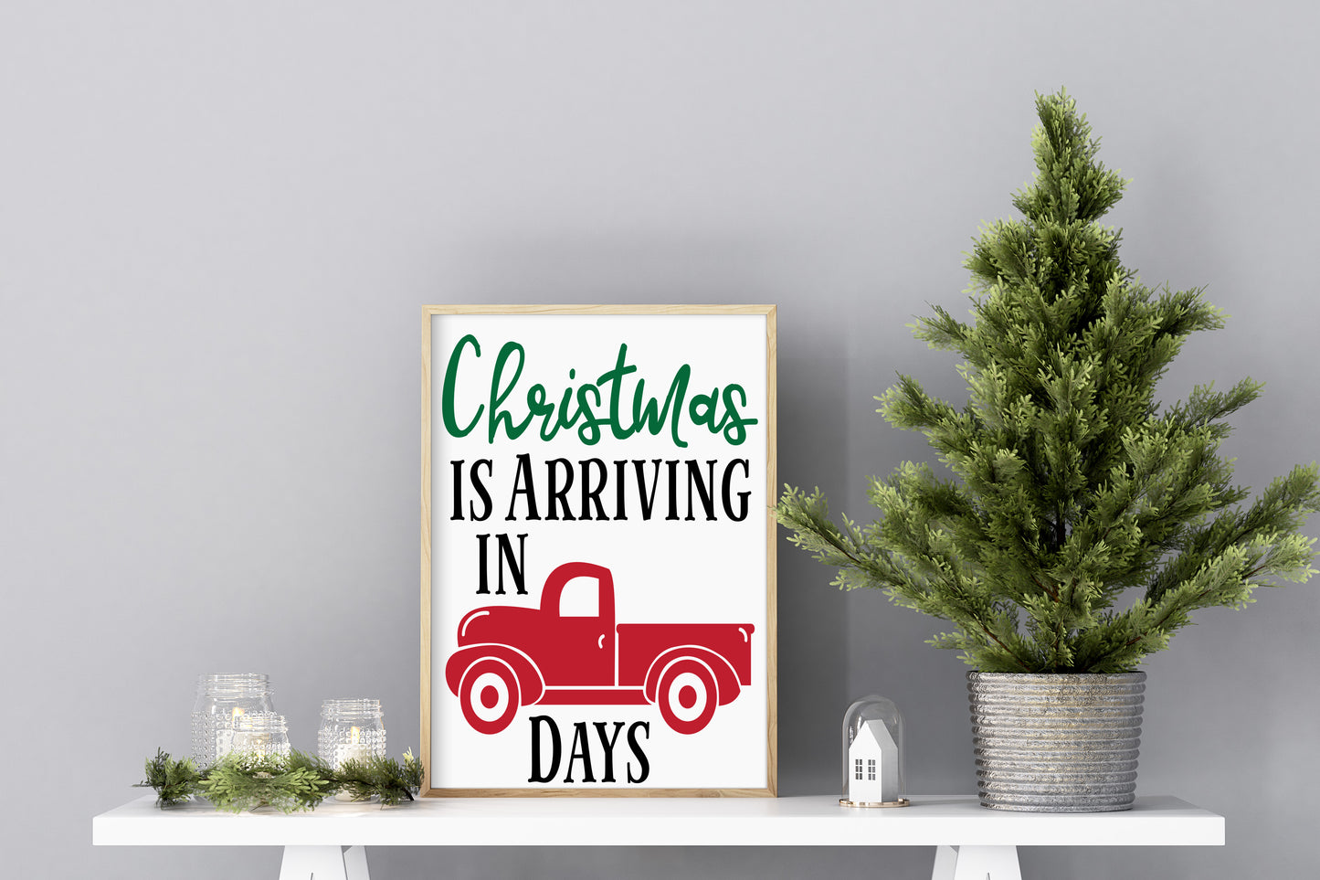 Christmas Is Arriving Count Down Dry Erase Sign