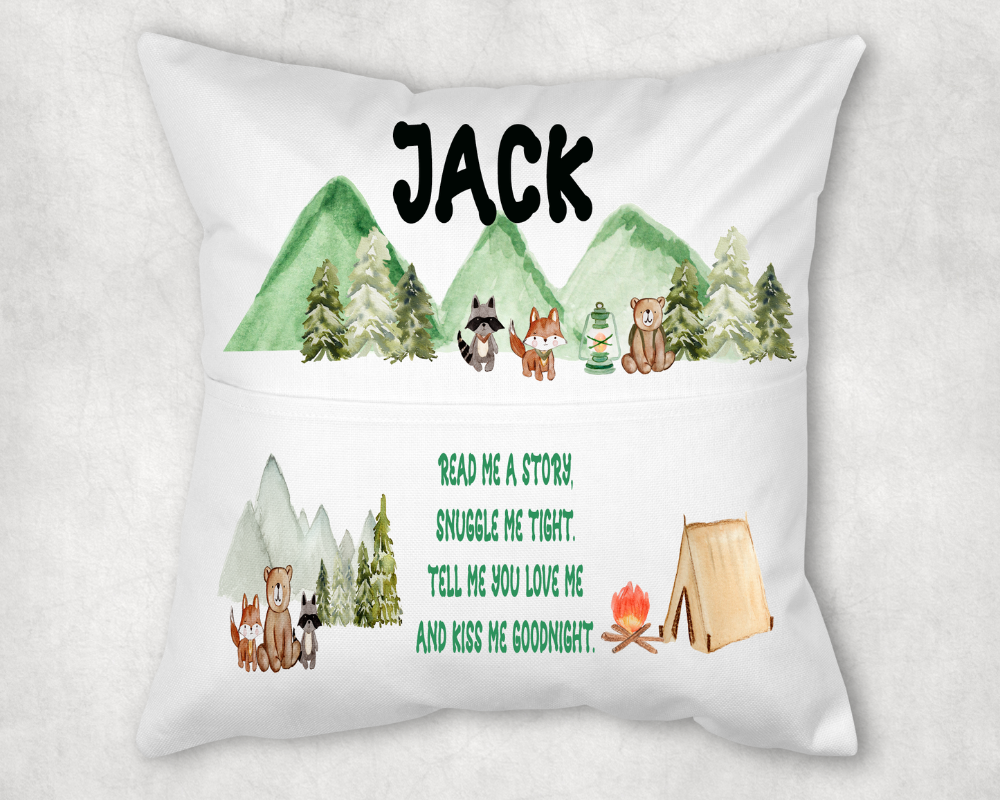 Woodland Animal-Themed Personalized Book Pillow